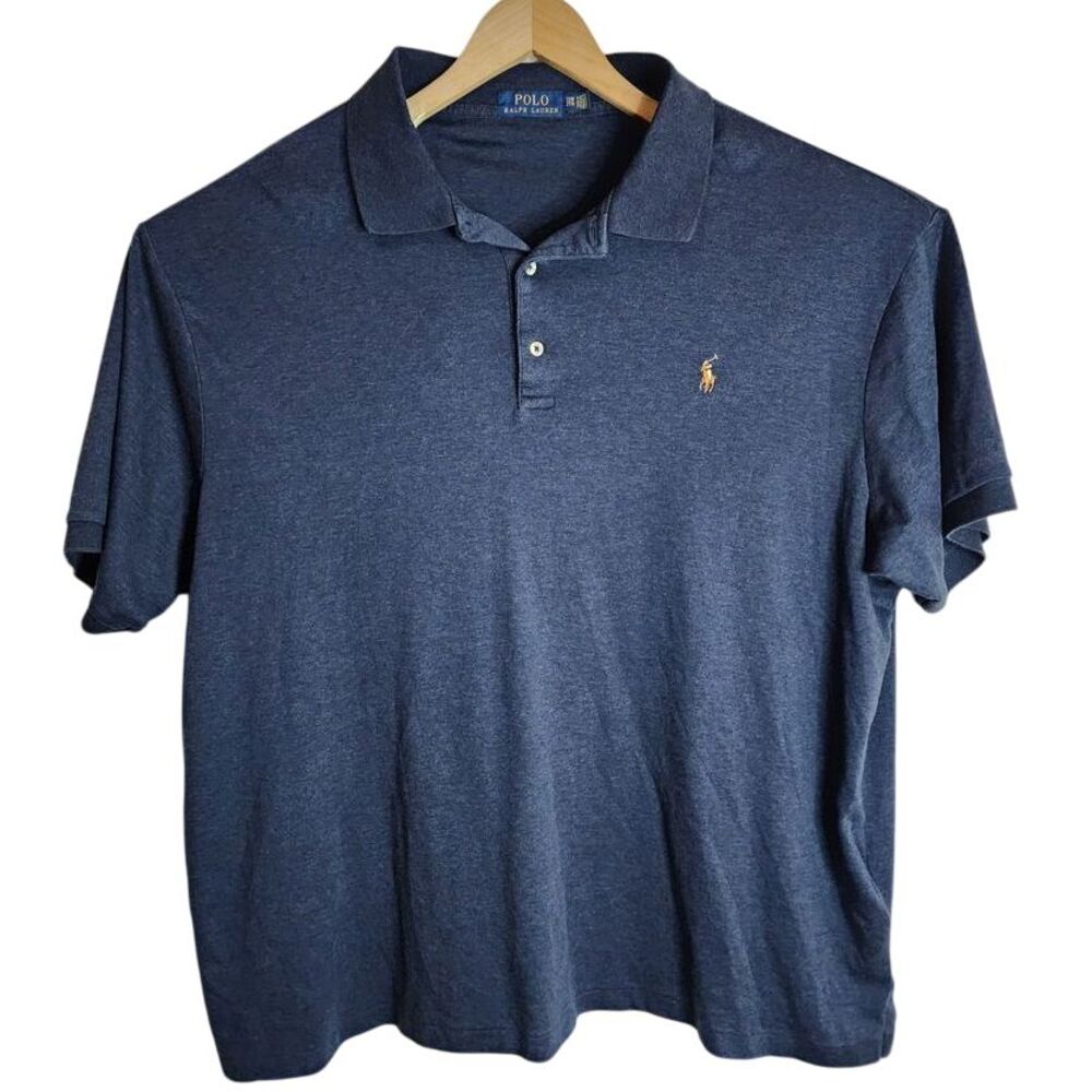 Polo Ralph Lauren Polo Shirt Men's‎ 2XB Short Sleeve Collared Top Blue